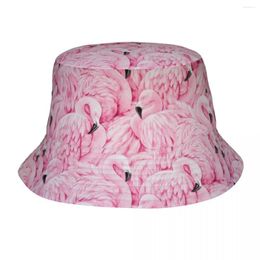 Berets Pink Flamingo Art Bucket Hats Summer Headwear Accessories Fishing Cap For Outdoor Girl Boonie Hat Lightweight