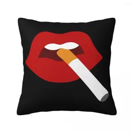 Pillow Cigarette Lips Throw Pillowcases For Sofa S Anime Girl Christmas Decorations 2024