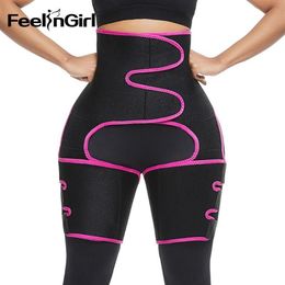 FeelinGirl Neoprene Slim Thigh Trimmer Leg Shapers Slimming Belt Waist Trainer Sweat Shapewear Fat Burning Compress Belt234c