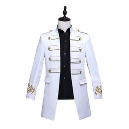 Men's Suits Blazers Mens Vintage Military Tunic Long Jacket Coat Mess Dress Mediaeval Costume Gothic Men's Suit Jacket Blazers for Party Wedding 231018