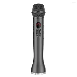 Microphones K Song Microphone TF Card Function Wireless Speaker Multi-functional Adjustment Panel LED Display Screen Mic Red