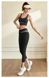 Active Sets Korean Thin Tight Workout Top Gym Set Women Yoga Wear Sports Bra Suit Soft Quick Dry Breathable Anti-Shrink Crop