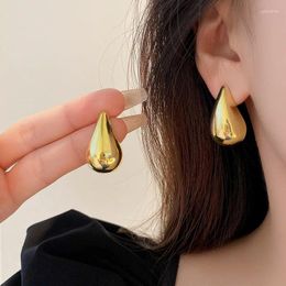 Dangle Earrings Retro Simple Teardrop Statement For Women Party Golden Silver Colour Chunky Metal Fashion Jewellery Gift