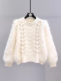 Women's Sweaters Soft Cable-Knit Sweater Autumn And Winter Cloth 2023 Design Sense Niche Short Warm Jumper