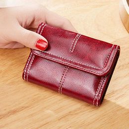 Card Holders Women Holder Wallet Case PU Leather Black/brown/red Business Women/men Vintage Bank/ID Cardholder