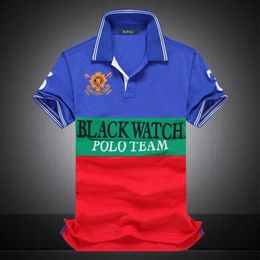 Embroidery Polos Shirt Multi Colour Short Sleeve men Polos Sport BLACK WATCH TEAM BLUE RED WHITE STRIPE S M L XL 2XL Dropship282H