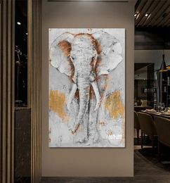 Paintings Contemporary Large Size 100 Handpainted Oil Painting Of Elephants Wall Pictures Artwork For Home Decoration Gift Unfra1641236