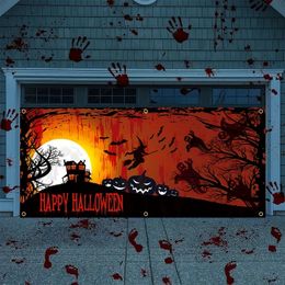 1pc, Halloween Bat, Moon Garage Door Banner (71in*157in/180cm*400cm), Polyester Garage Door Decoration, Garage Door Mural, Holiday Decoration