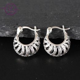 Ear Cuff 100% 925 Sterling Silver Drop Earrings Jewelry Small and Cute Retro Hollow Female Earrings Fine Jewelry for Gift 231018