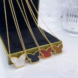 Elegant Necklace Fashion Necklaces Butterfly pendant Gift Wedding for Woman Jewelry Top Quality 18 Color Box need extra cost306z
