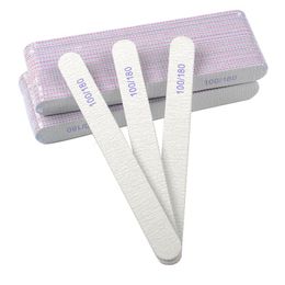 100/180 Grits Nail Sanding File Buffing Polish Block Half Moon Nail Polishing Files Pedicure Manicure Nail Salon Tools