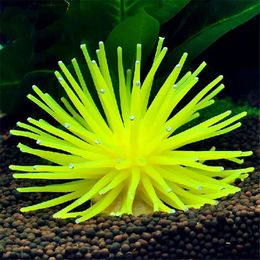 Aquariums Simulation Aquarium Decor Silicone Artificial Coral Sea Urchin Ornament Aquatic Plant Fish Tank Grass Decoration Acce 230819