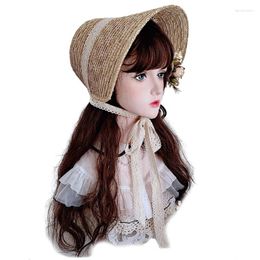 Berets Teens Girl Princess Hat French Bonnet Straw Cap Women Pography Headdress 57BD