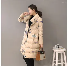 Women's Trench Coats Parkas Mujer Invierno 2023 Womens Print Winter Coat Stand Collar Jackets Padded Women Parka Abrigo WXF378