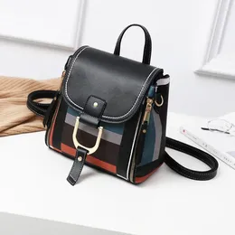 School Bags Women Backpack PU Female Backpacks Vintage Leather Large Capacity Bag For Girls Double Zipper Shoulder