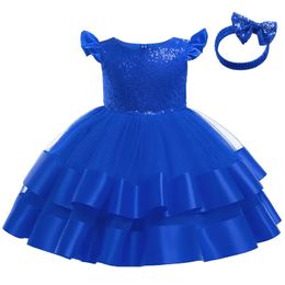 Girl's Dresses Toddler Baby Girls Sequins Princess Dress Flower Girls Wedding and Party Dress For Kids Christmas Evening Gown 231019