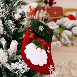Christmas Decorations High quality accessories brand new durable Christmas socks inventory 16 * 10cm Christmas DIY candy socks home decoration x1019