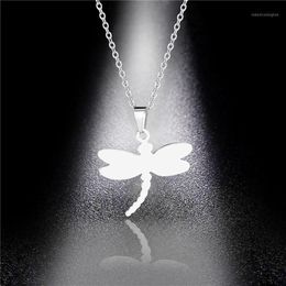 Pendant Necklaces Necklace Titanium Steel Dragonfly Stainless Girl Sweater Chain Hypoallergenic European American Jewelry1294v