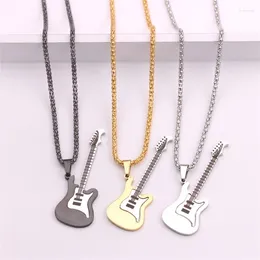 Pendant Necklaces Fashion Guitar Necklace Clavicle Chain Party Jewellery Hip Hop Neck Charm Gift For Women Men