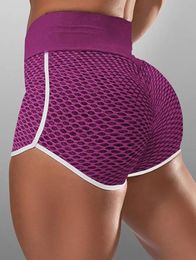 Women Compression Shorts Yoga Outfit Tight Street Bottoms with White Trim Fitness Gym Workout Running Jogging Training Breathable 2597191