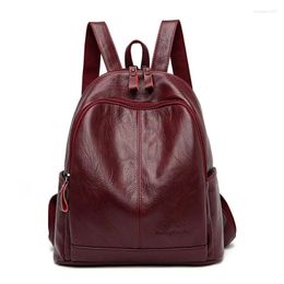 School Bags Fashion Leather Women's Backpack Bag Brand Travel Women Genuine For Girls Mochila Feminina