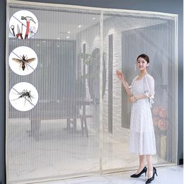 Sheer Curtains Strong Magnetic Door Curtain Anti-mosquito And Insect-Proof Automatic Closing Invisible Gauze Large-Size Mosquito Nets For Doors 231019