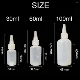 Storage Bottles 30/60/100ml Empty PE Plastic Glue With Screw-On Lids Squeeze Liquid Ink Oil Dropper Pigment Container