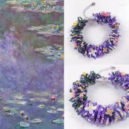 Strand Original Beautiful Monet Garden Wind Pure Handmade High-quality Rice Beads Beaded Bracelet Female