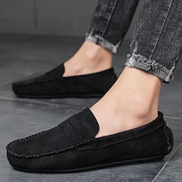 Dress Shoes Trend Suede Men Casual Breathable Comfort Slipon Mens Driving Fashion Lazy Luxury Brand Loafers Moccasins 231019