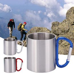 Mugs 220ml Durable Hiking Mug Food Grade 3 Colours Travelling Cup Double Wall Insulated Camping