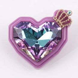 Brooches Valentine's Day Heart Crown Acrylic Lapel Pins For Women Sweet Cute Purple Geometric Love Brooch Badges Jewellery Gifts
