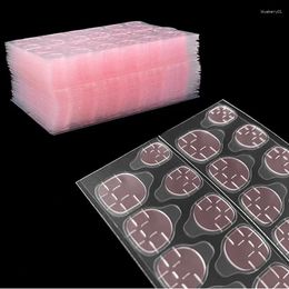 Nail Gel Pink 6cmX8cm 120pcs Double Sided False Art Adhesive Tape Glue Sticker DIY Tips Fake Acrylic Manicure Makeup Tool