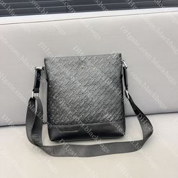 2024 Cowhide Embossed Mens Shoulder Bag Designer Crossbody Bag Classic Black Genuine Leather Messenger Bag Men Wallet Phone Case
