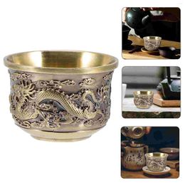 Wine Glasses Dragon Phoenix Cup Vintage Home Decor Kungfu Teacup Goblet Decorative Household Zinc Alloy Chinese Style Retro Office Vas