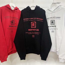 Sweatshirts Mens Hoodies Vetements Embroidered Round Neck Sweater Loose Pullover Long Sleeve Clothing Top S-xl Designer Hoodie 0I1M