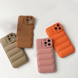 Colorful Soft Silicone Down Jacket Phone Case iPhone 15 14 13 12 11 Pro Max Fashion phone case