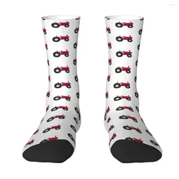 Men's Socks Farm Tractor Red Sock Men Women Polyester Stockings Customizable Funny