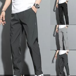 Mens Pants Spring Sweatpants Loose Stretch Active Track Joggers Pockets Gym Workout Casual Male Solid Colour Trousers 231018