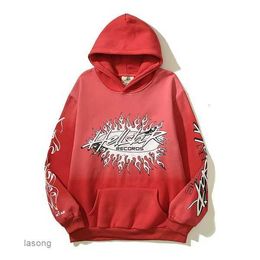 Designer Hoodie Hellstar Men Pullover Spiderweb Star Flash Long Sleeve Street Hip-hop Sweatshirts Blue Red Grey Black White Yoga Vintage Hoodios3xb4