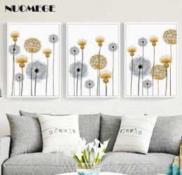 NUOMEGE Nordic Abstract Dandelion Wall Art Picture For Home Decoration Beautiful Flower Canvas Posters and Prints Modern Decor5433641