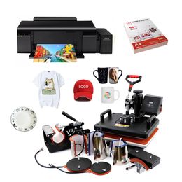 New 8in1/4in1 Heat Transfer Press Machine Colour Printer Hot Stamping Device Tools Kits for DIY Cap Mug Plate T Shirts Phone Case