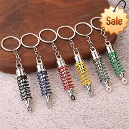 Creative Shock Absorber Keychain Alloy Car Interior Suspension Keyring Unisex Bag Ornaments Waist Buckle Accessories Craft Gift