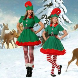 Down Coat Christmas Elf Family Matching Costume Role Playing Outfit Santa Claus Men Women Girls Boys Party Performance Fancy Clothing Sets 231018