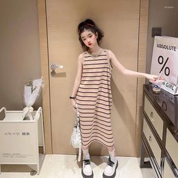 Girl Dresses Dress For 12 To 14 Years Summer Teens Striped Long Fashion Casual Kids Outfit Clothes