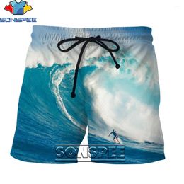 Men's Shorts SONSPEE Fashion Ocean Surfing Series 3D Printing Men Summer Creative Harajuku Hip Hop Personality Casual Beach