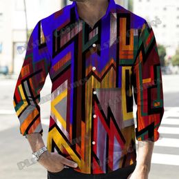 Men's Casual Shirts PLstar Cosmos Graffiti Painting Pattern 3D Printed Fashion Long Sleeve Button Down Spring Lapel Shirt CXS33