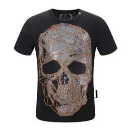 Men's T-Shirts 2021ss Summer Short Sleeve Fashion Men O-neck Fitness Casual Slim Tops PP Skulls Print Cotton Shirt206M