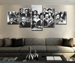 5 Pieces Home Decor Oil Painting Canvas Print Godfather Gangsters Retro Movie Poster Wall Art Painting8156707