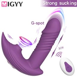 Vibrators Telescopic Dildo Vibrator Clitoris Sucking Sex Toys For Woman Wearable Panties Vagina Stimulator Wireless Remote Sextoy 231018