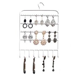 Wall Mount Home Showcase Earring Holder Shelf Rack Stand Necklace Hanger Storage Portable Metal Jewellery Display Organiser Hooks174q